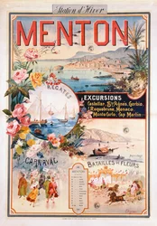 Poster pubblicitario di Mentone come località invernale